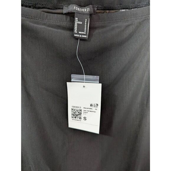 Forever 21 mesh feather trimmed sleeves bodysuit Small - Picture 4 of 4